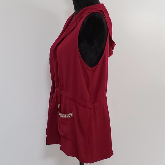 Self E by Self Esteem Cranberry Hooded Cardigan - Picture 2 of 6